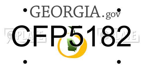 CFP5182 Georgia License Plate