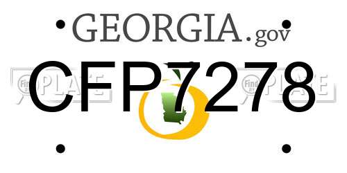 CFP7278 Georgia License Plate