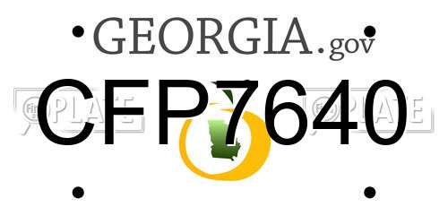 CFP7640 Georgia License Plate