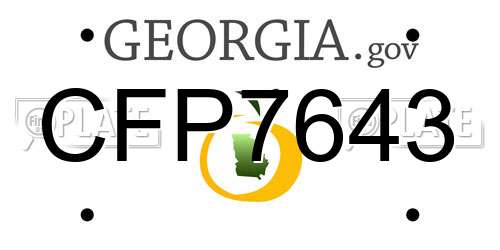 CFP7643 Georgia License Plate
