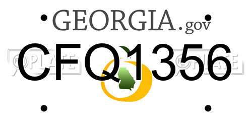 CFQ1356 Georgia License Plate