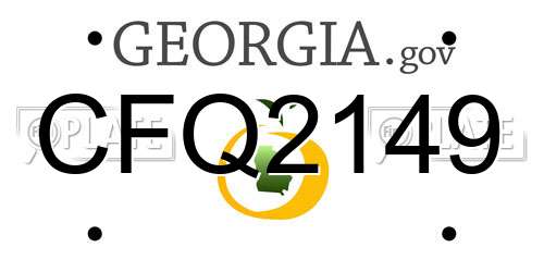 CFQ2149 Georgia License Plate