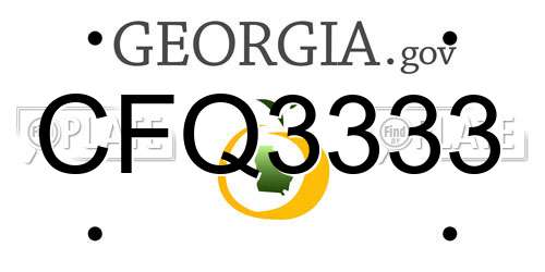 CFQ3333 Georgia License Plate
