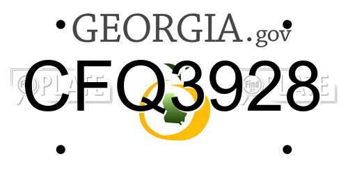 CFQ3928 Georgia License Plate