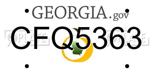 CFQ5363 Georgia License Plate