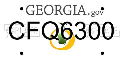 CFQ6300 Georgia License Plate
