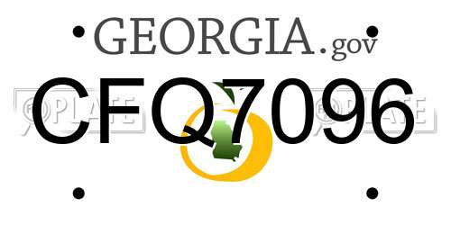 CFQ7096 Georgia License Plate