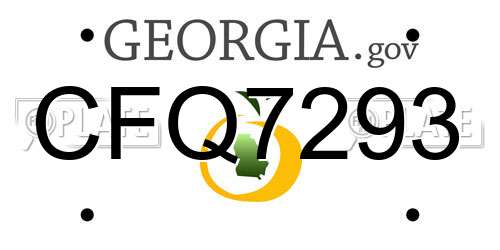 CFQ7293 Georgia License Plate