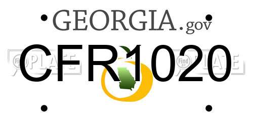 CFR1020 Georgia License Plate