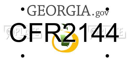 CFR2144 Georgia License Plate