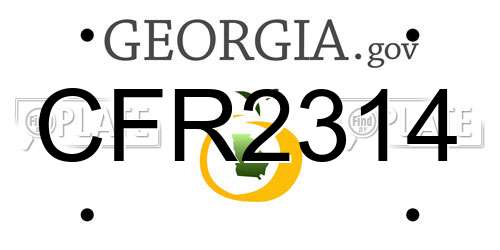 CFR2314 Georgia License Plate