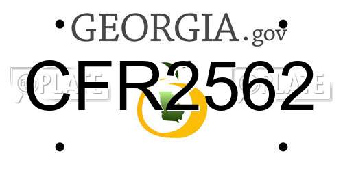 CFR2562 Georgia License Plate