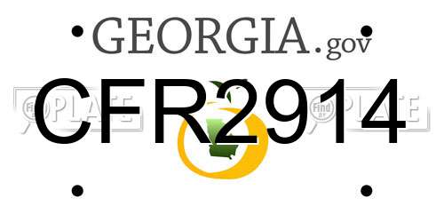 CFR2914 Georgia License Plate