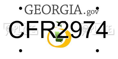 CFR2974 Georgia License Plate