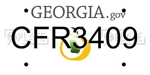 CFR3409 Georgia License Plate