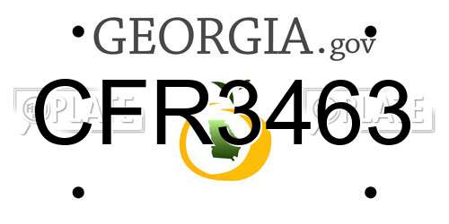 CFR3463 Georgia License Plate