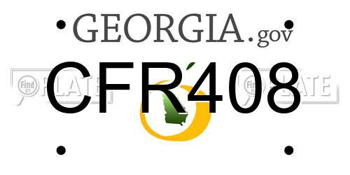 CFR408 Georgia License Plate