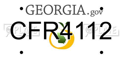 CFR4112 Georgia License Plate