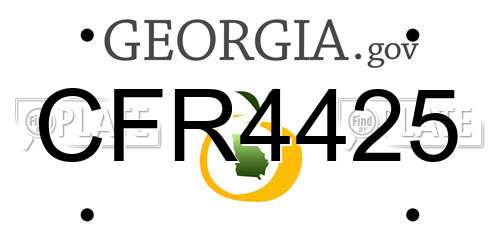 CFR4425 Georgia License Plate
