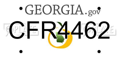 CFR4462 Georgia License Plate