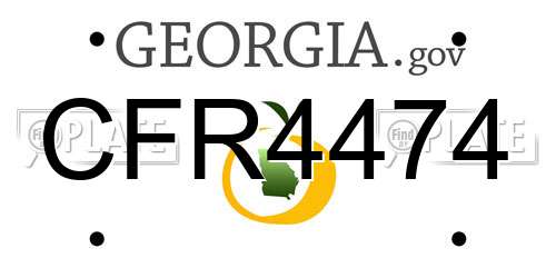 CFR4474 Georgia License Plate