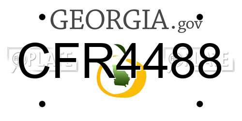 CFR4488 Georgia License Plate