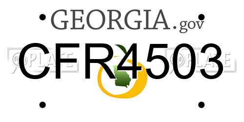CFR4503 Georgia License Plate