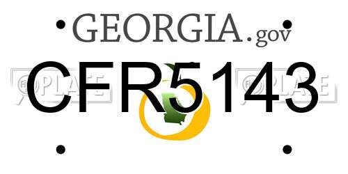 CFR5143 Georgia License Plate