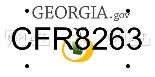 CFR8263 Georgia License Plate
