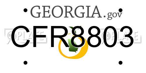 CFR8803 Georgia License Plate
