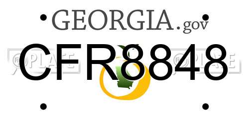 CFR8848 Georgia License Plate