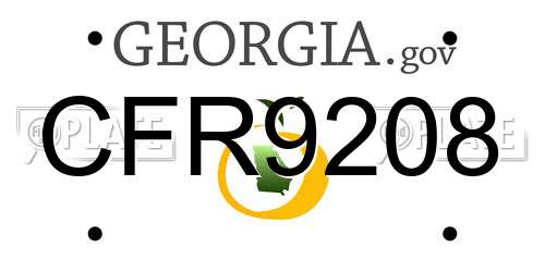 CFR9208 Georgia License Plate