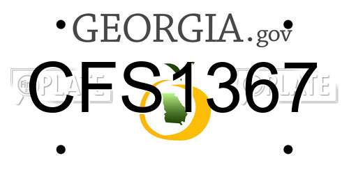 CFS1367 Georgia License Plate