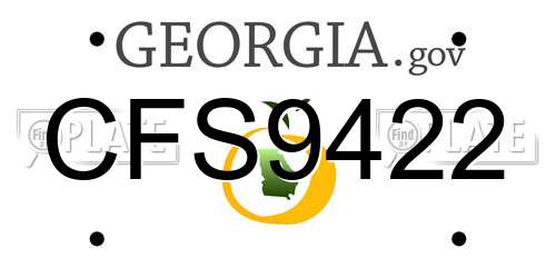 CFS9422 Georgia License Plate