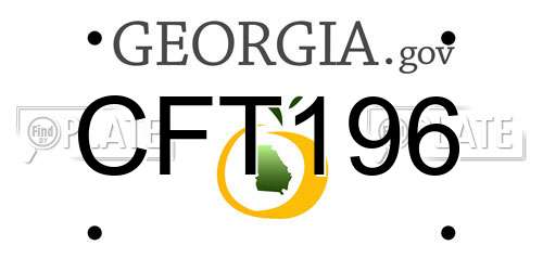 CFT196 Georgia License Plate