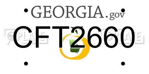 CFT2660 Georgia License Plate