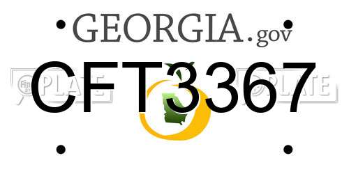 CFT3367 Georgia License Plate