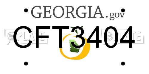 CFT3404 Georgia License Plate
