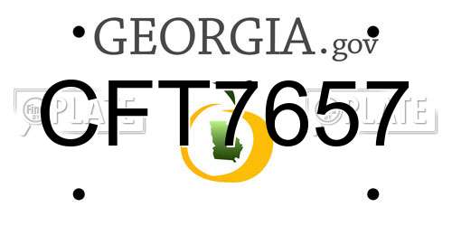 CFT7657 Georgia License Plate