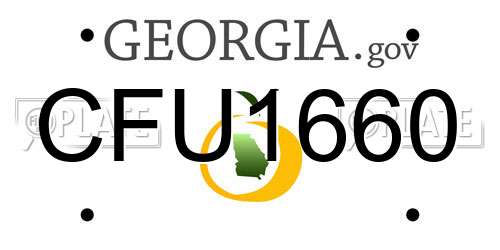 CFU1660 Georgia License Plate