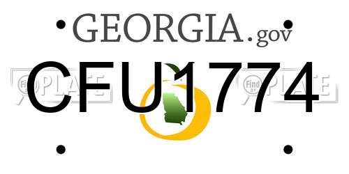 CFU1774 Georgia License Plate