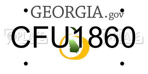 CFU1860 Georgia License Plate