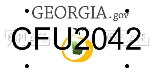 CFU2042 Georgia License Plate