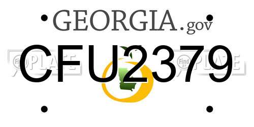 CFU2379 Georgia License Plate