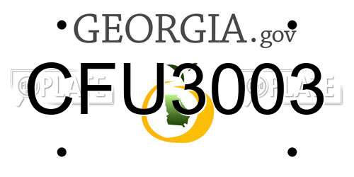 CFU3003 Georgia License Plate