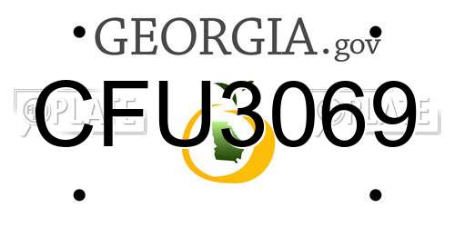 CFU3069 Georgia License Plate