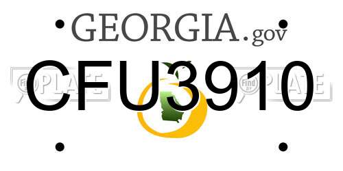 CFU3910 Georgia License Plate