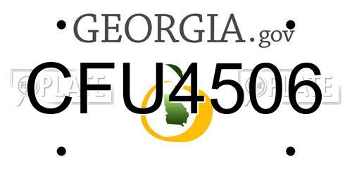 CFU4506 Georgia License Plate