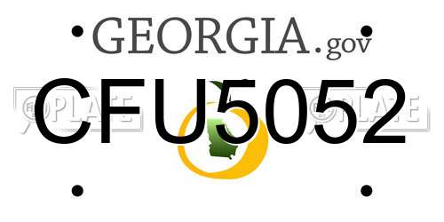 CFU5052 Georgia License Plate