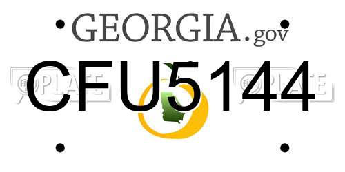 CFU5144 Georgia License Plate